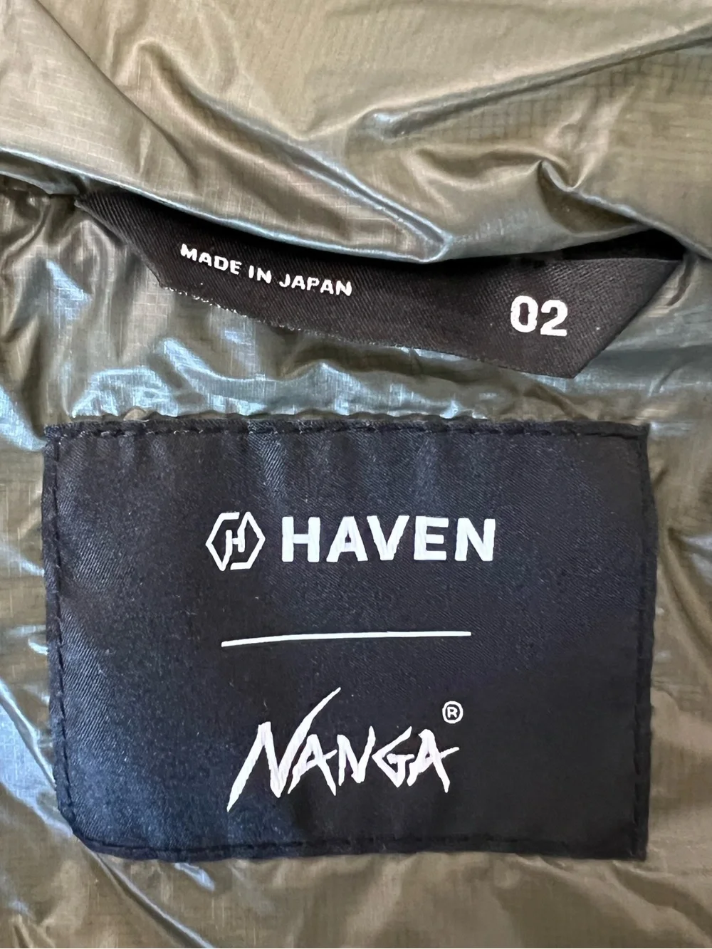 HAVEN X NANGA SKYLINE JACKET - NYLON RIPSTOP GOOSE DOWN OLIVE M